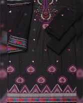 3-PC Unstitched Embroidered Shirt Bamber Crinkle Embroidered Dupatta | BA-5